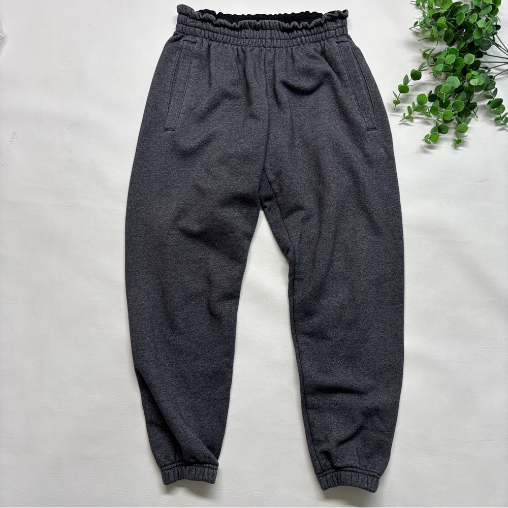 Adidas Gray Joggers, Elastic Waist, Cuffed Ankle, Pockets, Drawstring